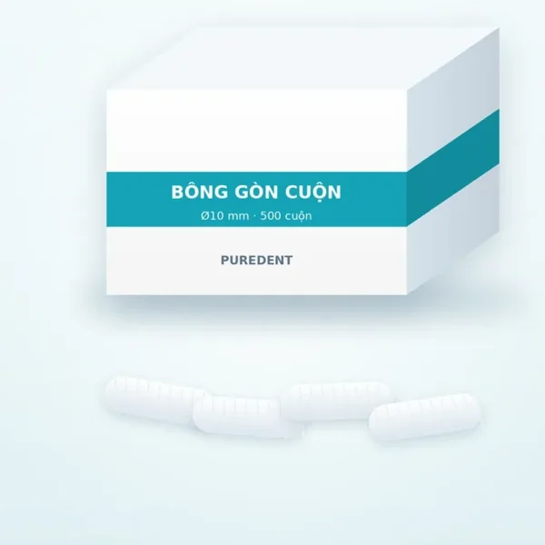 Bông gòn cuộn nha khoa Ø10 mm, hộp 500 cuộn