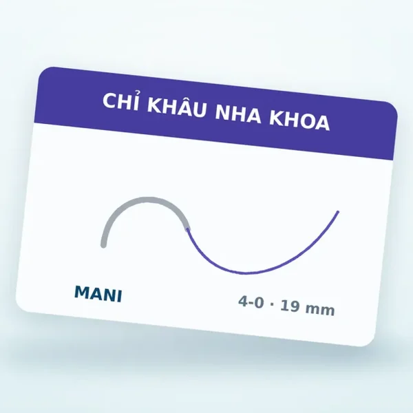 Chỉ khâu nha khoa MANI 4-0, kim tam giác 19 mm