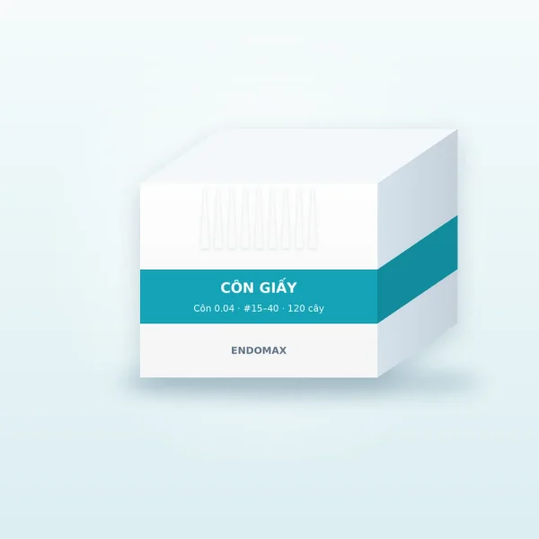 Côn giấy thấm EndoMax côn 0.04, hộp 120 cây Côn giấy thấm EndoMax côn 0.04, hộp 120 cây