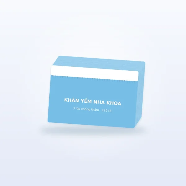 Khăn yếm nha khoa 3 lớp, gói 125 tờ