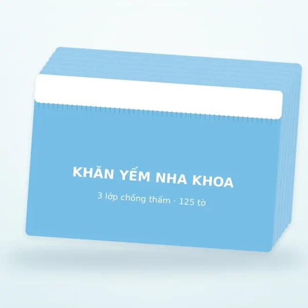 Khăn yếm nha khoa 3 lớp, gói 125 tờ